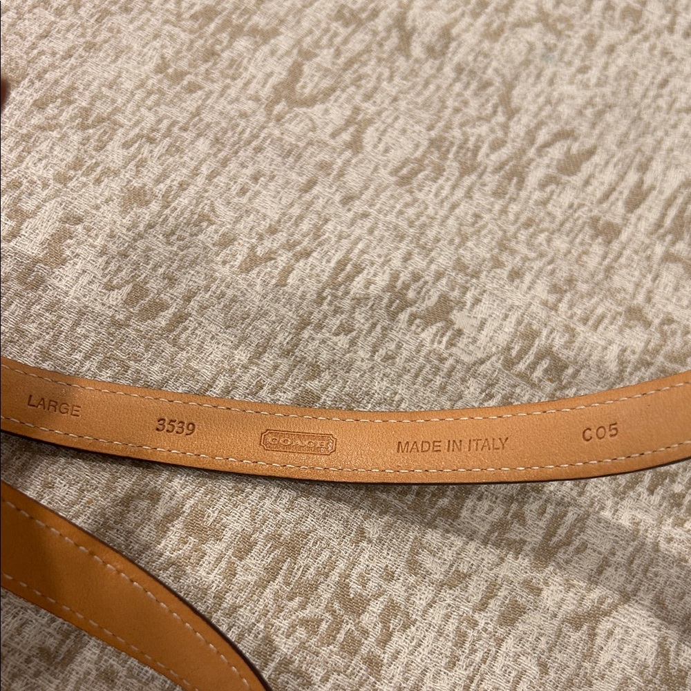 Coach Signature Brown and Tan Belt with Heart Buckle - Picture 6 of 6